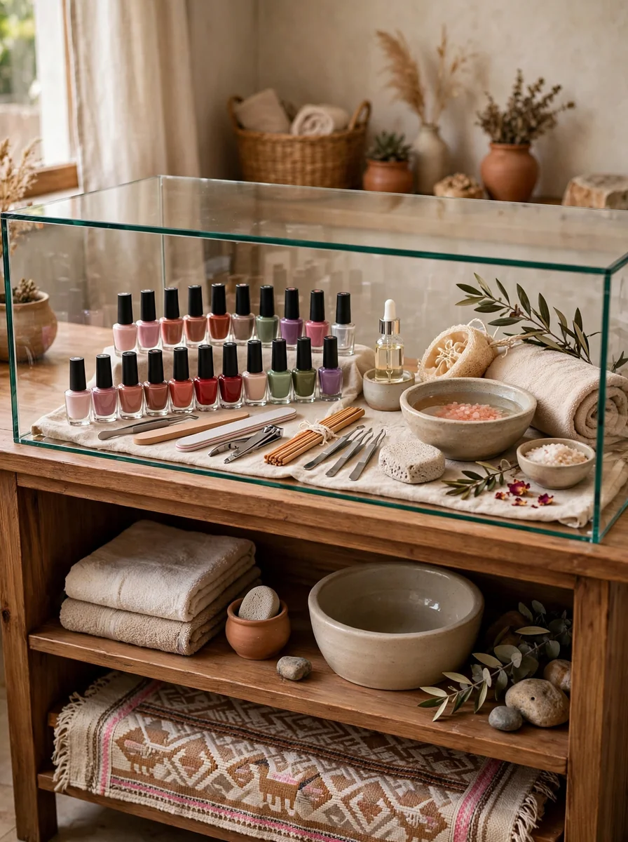 Manicure y pedicure con esmaltado semipermanente