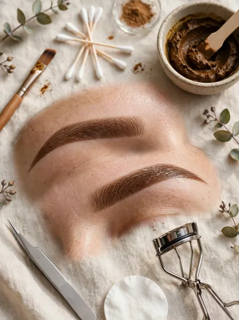 Diseño de cejas con henna + lifting de pestañas