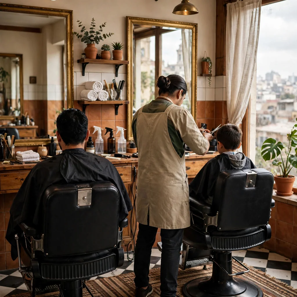 Corte para papá e hijo (los dos en el mismo turno)