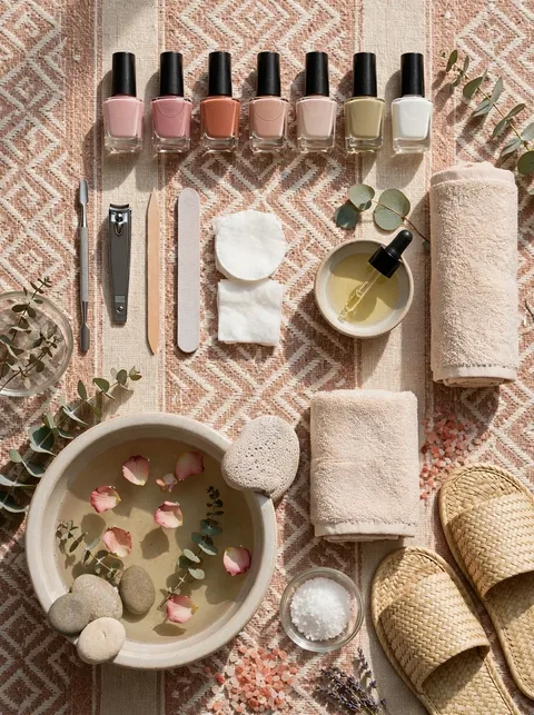 Manicure y pedicure con esmaltado semipermanente