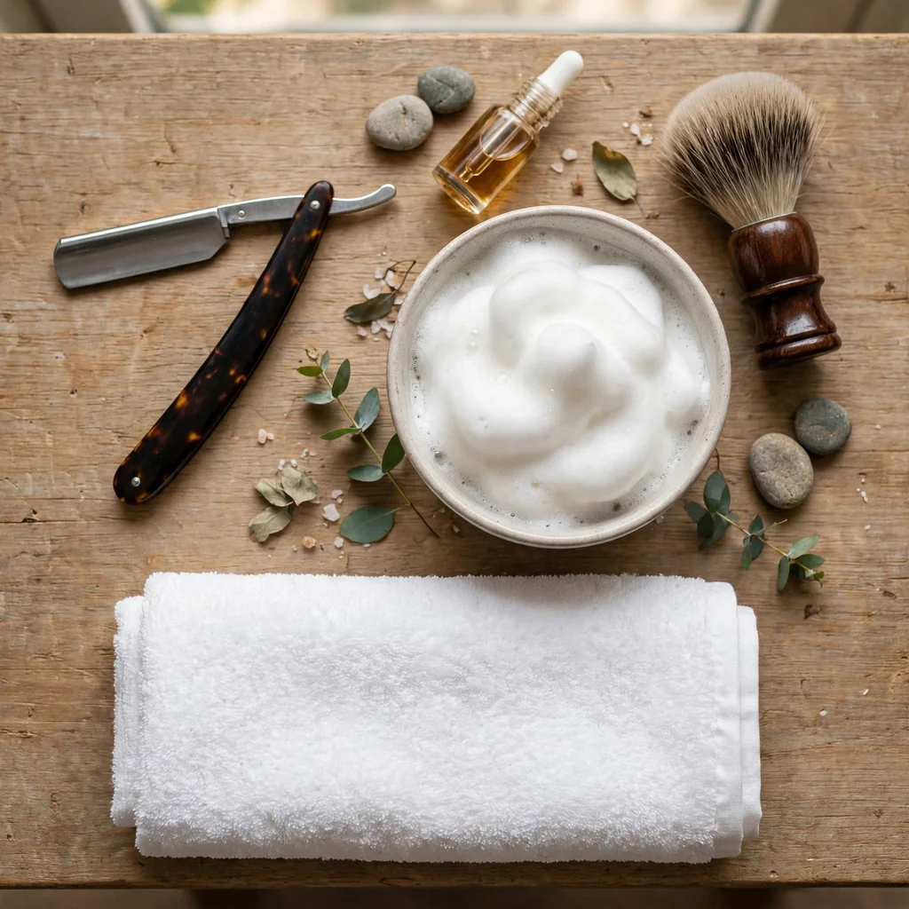 Ritual de barba con toalla caliente