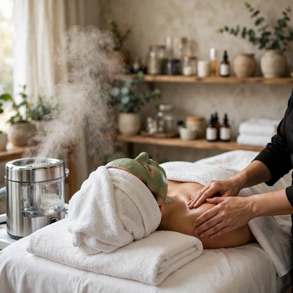 Limpieza facial con masaje relajante