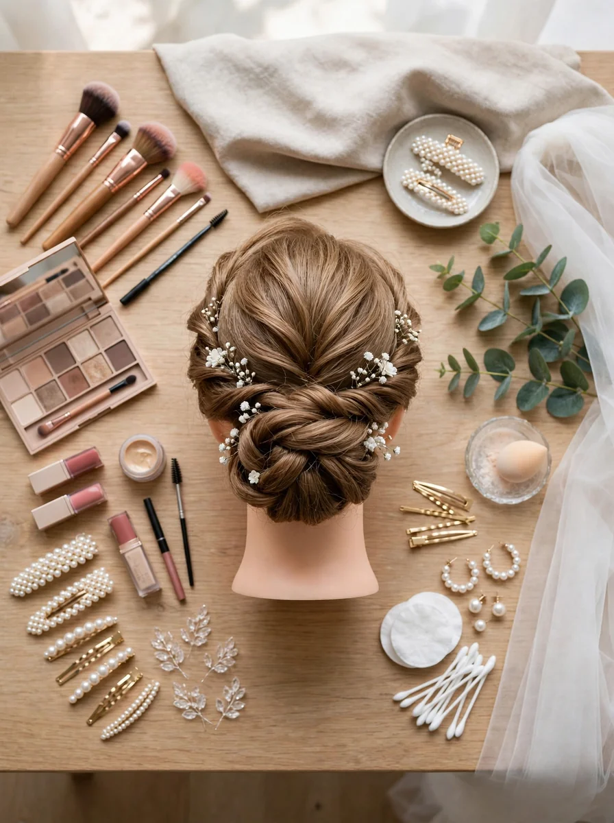 Maquillaje y peinado de novia con prueba previa del look