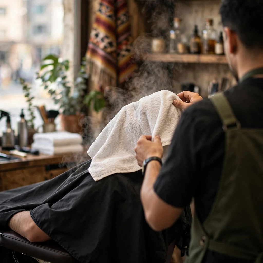 Ritual de barba: perfilado, toalla caliente