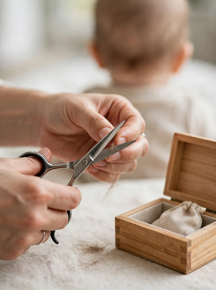 Primer corte de bebe con recuerdo