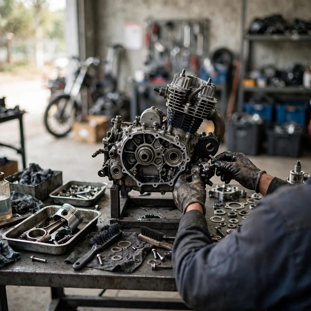 Reparación de motor de moto: desarmado, limpieza y armado