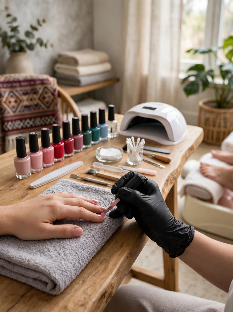 Manicure y pedicure con esmaltado semipermanente