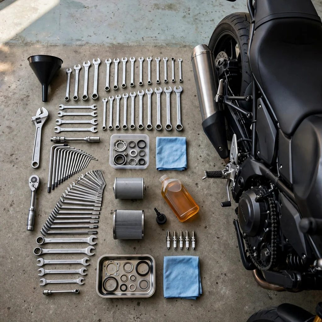 Mantenimiento general de moto con afinamiento