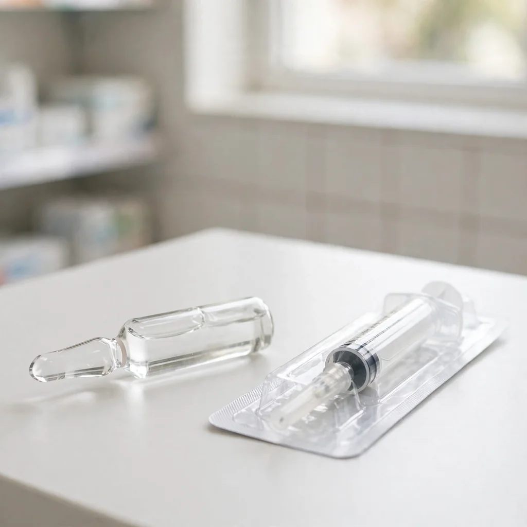 Aplicación de inyectables: ampolla intramuscular o endovenosa