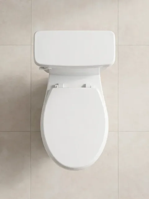 Inodoro blanco de dos piezas completo