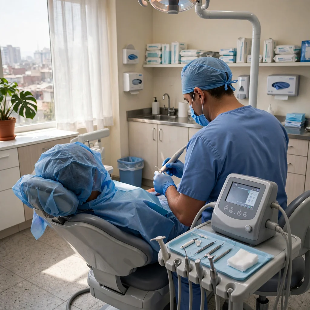 Limpieza dental profesional realizada con ultrasonido