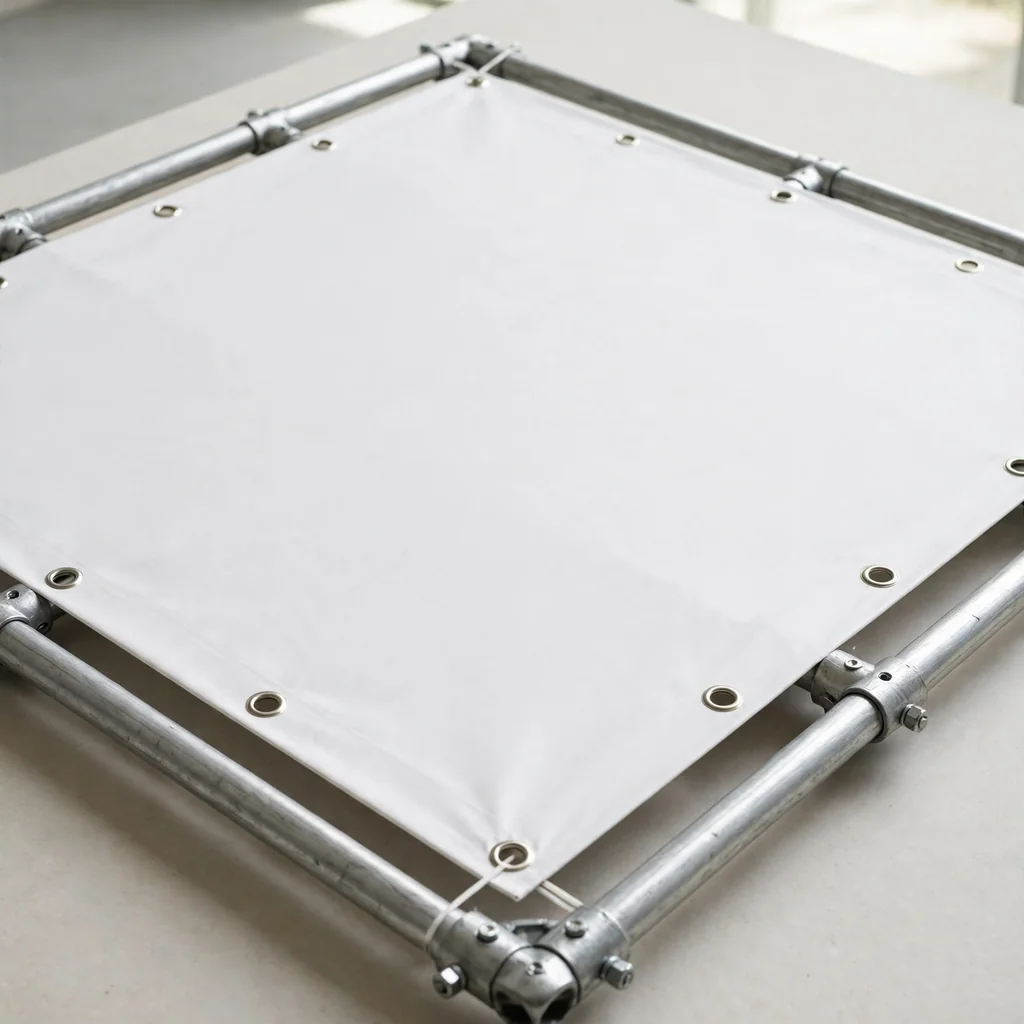 Banner publicitario de 2 x 1 m con estructura de metal