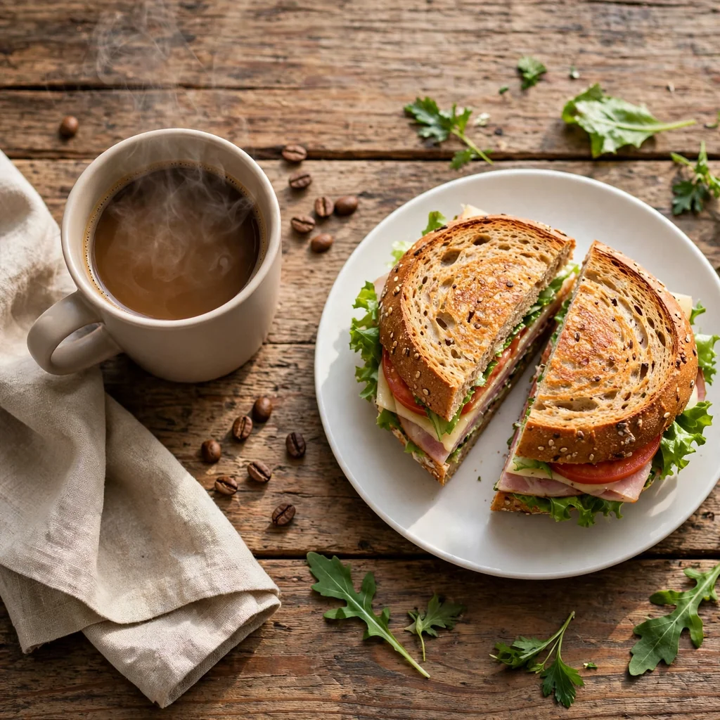 Combo de cafetería: café pasado o expreso + sándwich