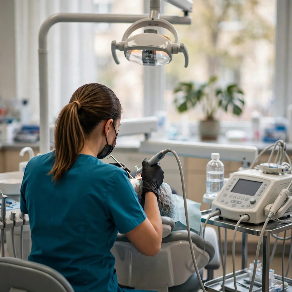 Limpieza dental con ultrasonido y profilaxis