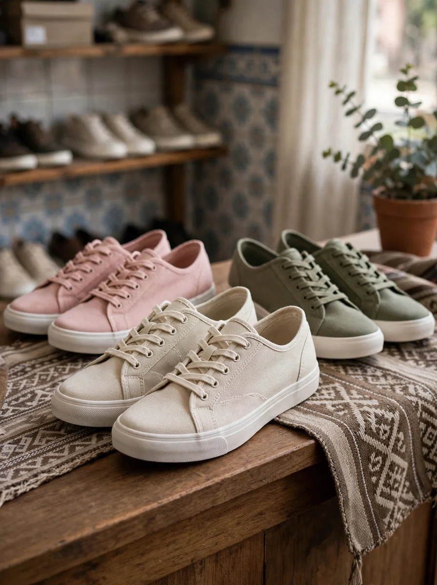 Zapatillas urbanas de lona para dama