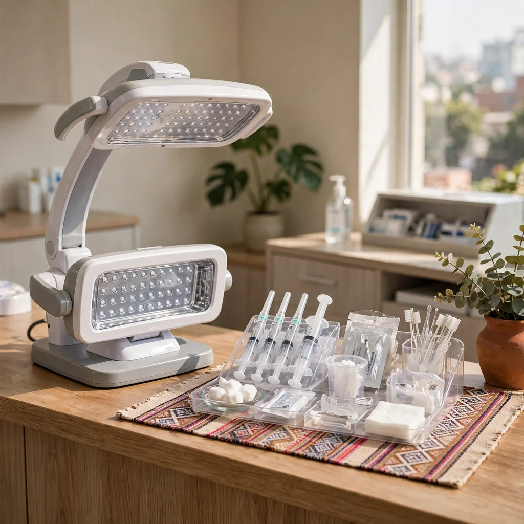 Blanqueamiento dental con luz LED en una sesión
