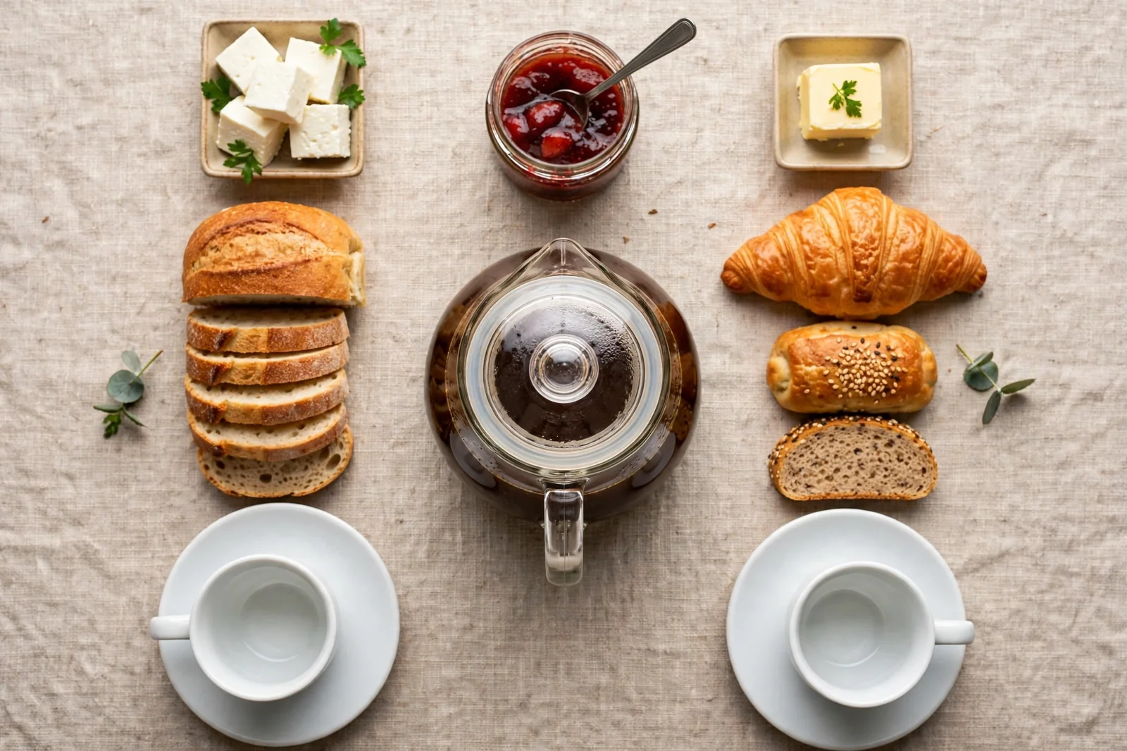 Desayuno completo con café pasado en jarra