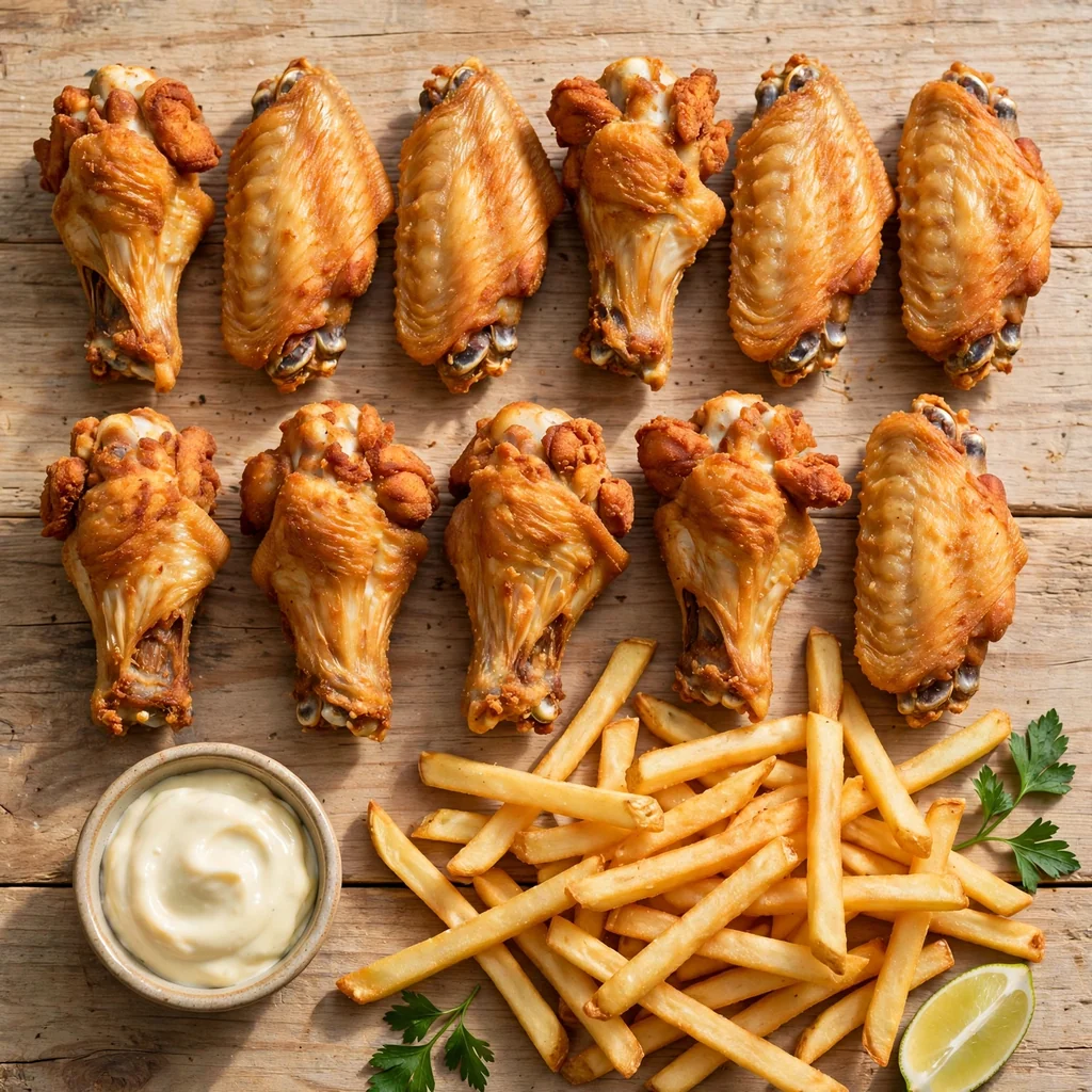 Alitas broaster (10 unidades) con papas