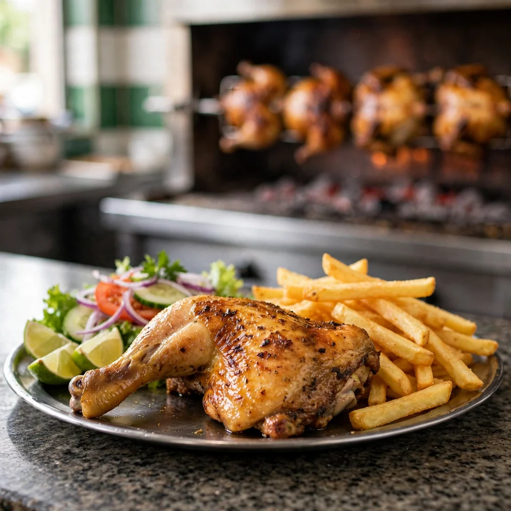 Un cuarto de pollo a la brasa