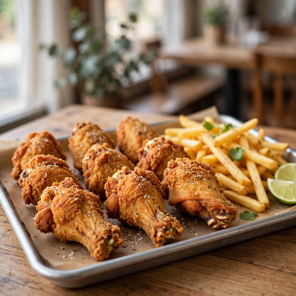 Alitas fritas (8 unidades) con papas