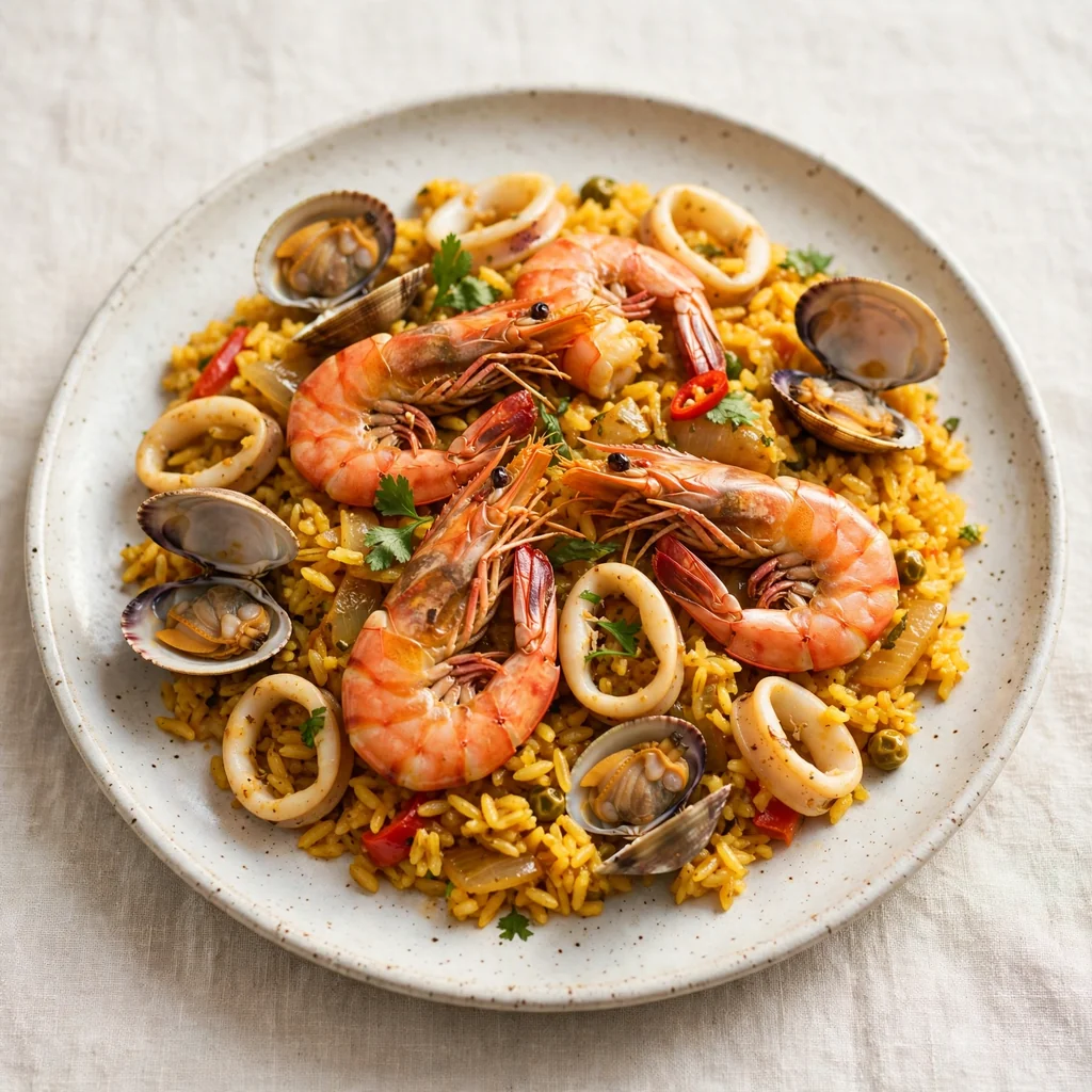 Arroz con mariscos porción familiar