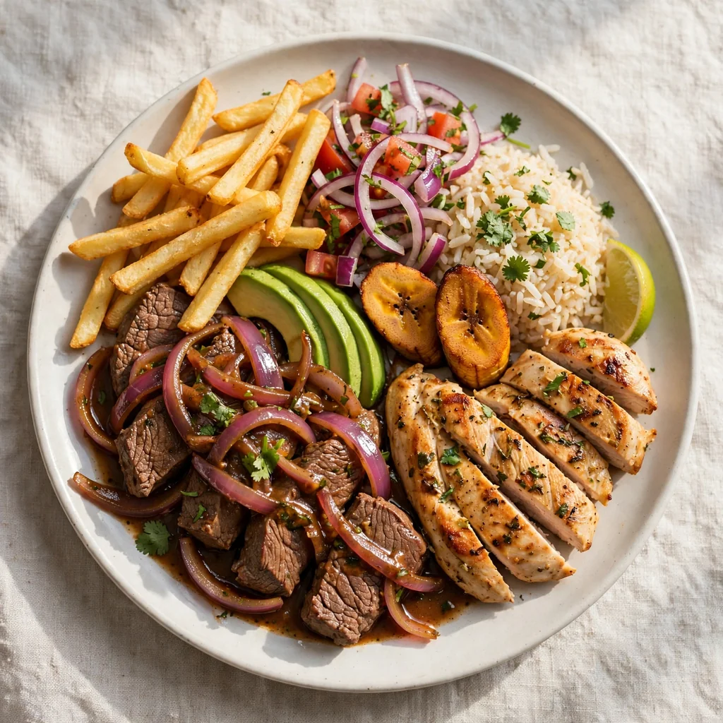 Combinado criollo de carne y pollo