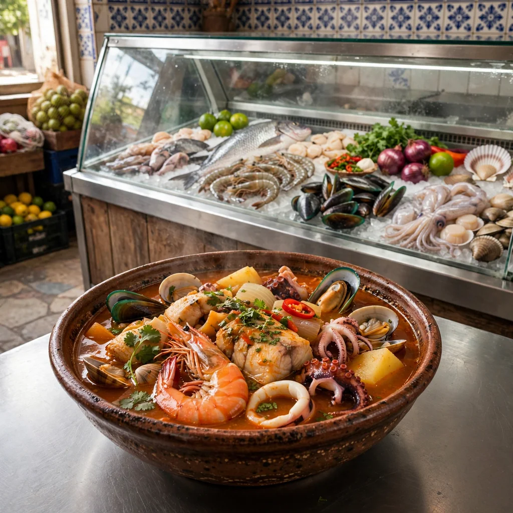 Parihuela de pescado y mariscos