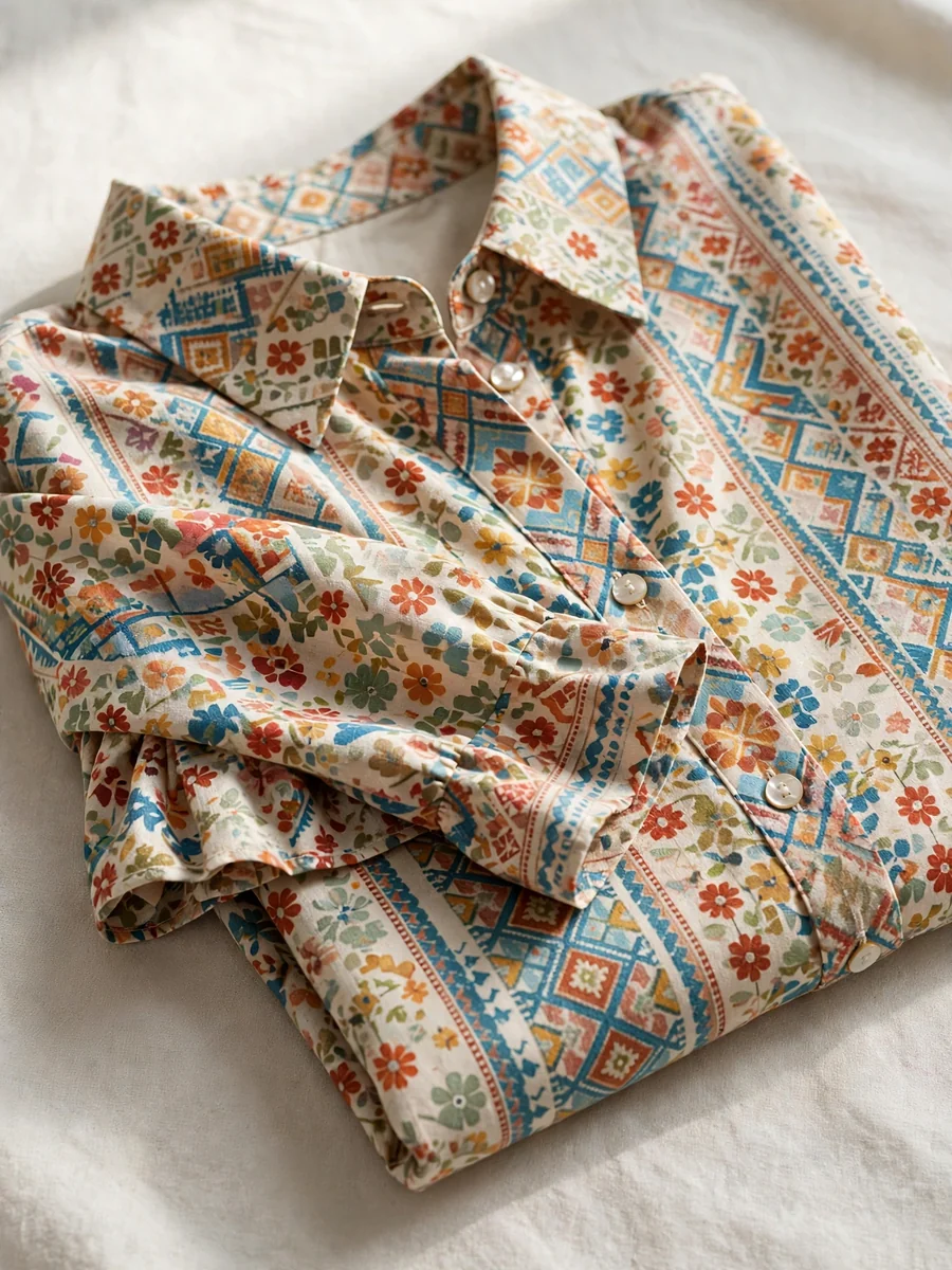Blusa estampada de temporada para dama