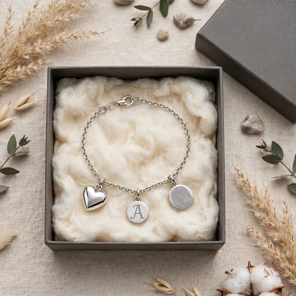 Pulsera de plata 925 con dijes personalizables