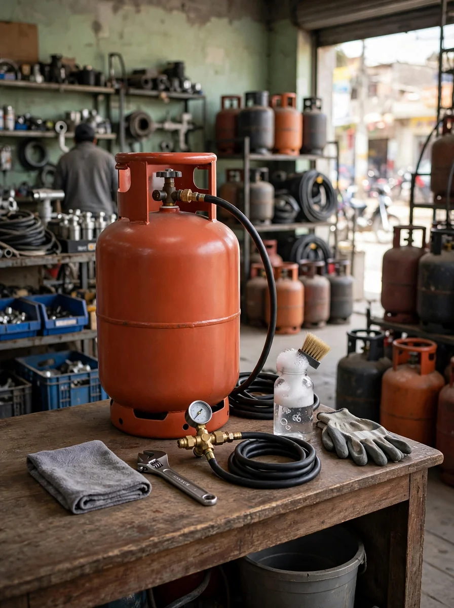 Balón de GLP de 10 kg con instalación y prueba