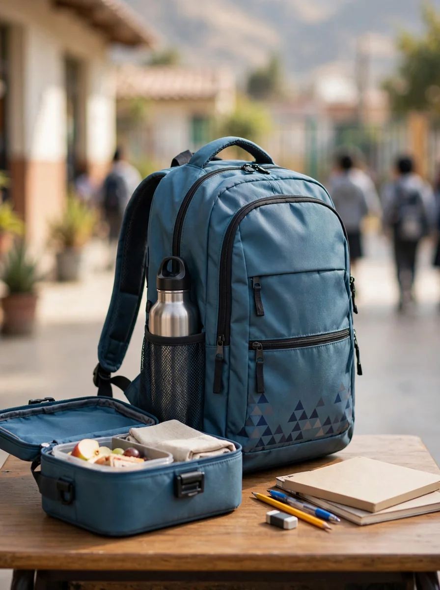 Mochila escolar con lonchera incluida