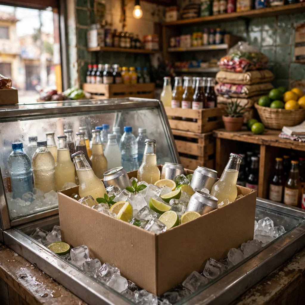 Caja de bebidas heladas para la semana