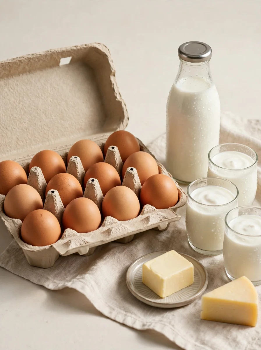 Maple de huevos con lácteos refrigerados