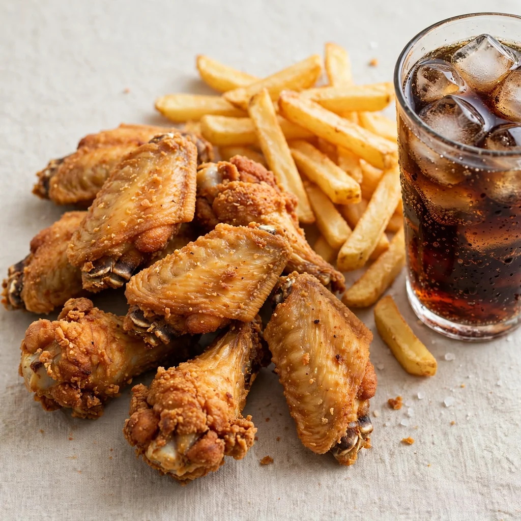 Combo de alitas con papas y gaseosa