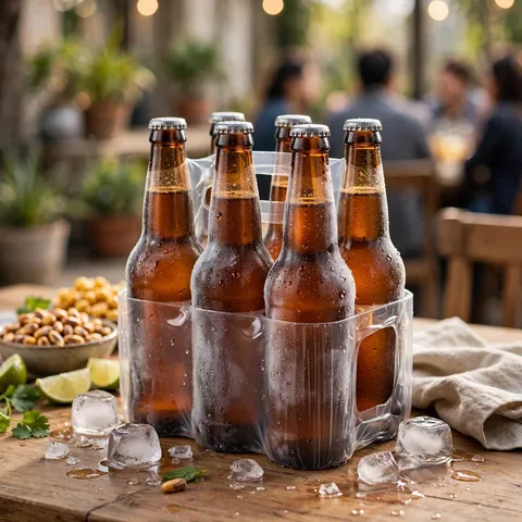 Six pack de cervezas heladas