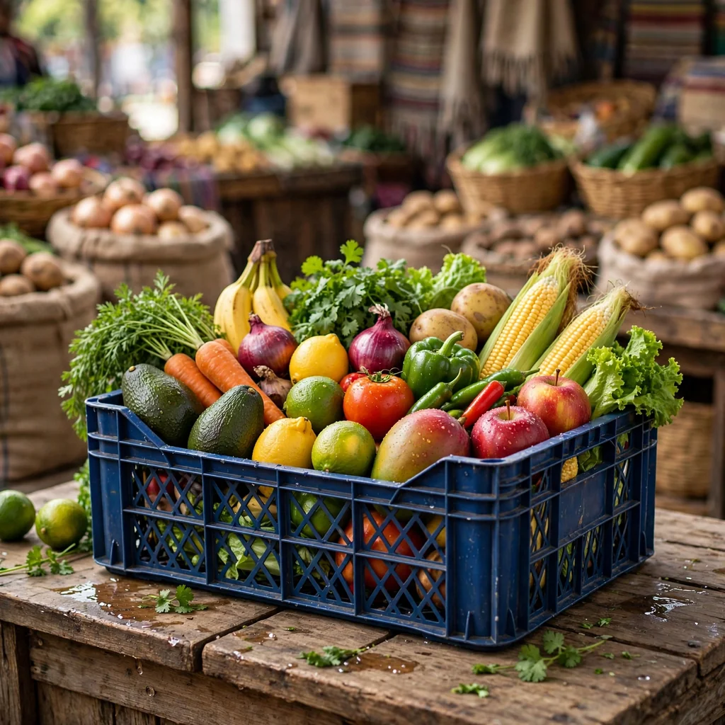 Jaba de verduras y frutas del día