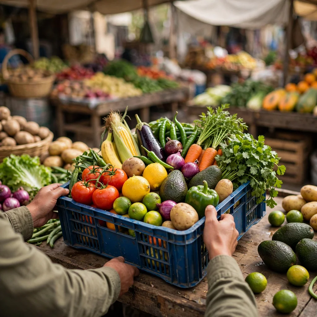 Jaba de verduras y frutas del día