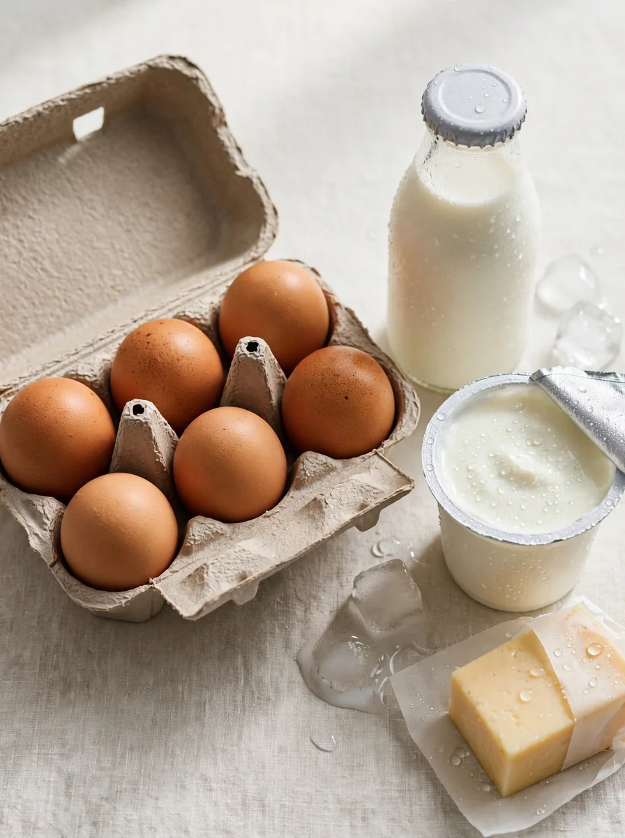 Maple de huevos con lácteos refrigerados