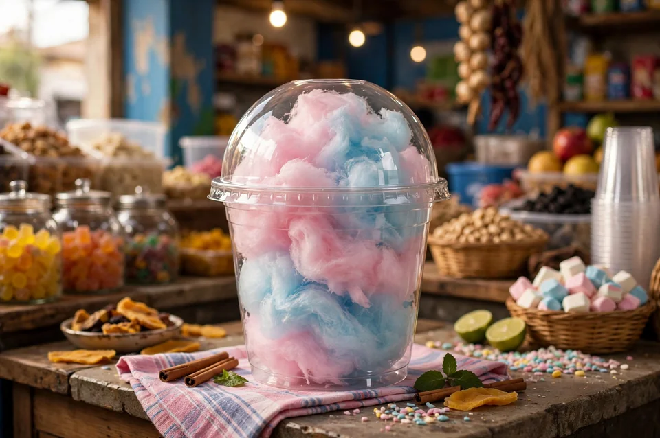 Algodón dulce (algodones) en domo personalizado