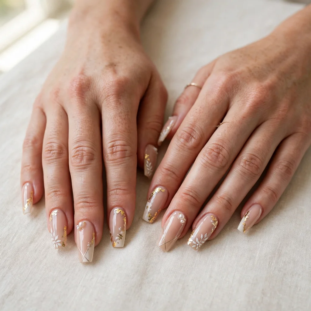 Uñas acrílicas con diseño