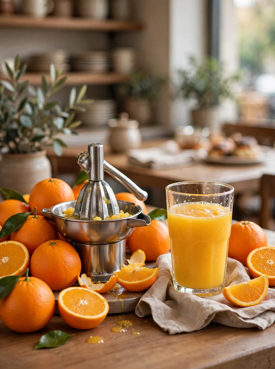 Jugo de naranja natural exprimido al momento