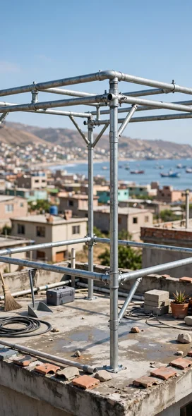 Estructura metálica de tubo para la azotea