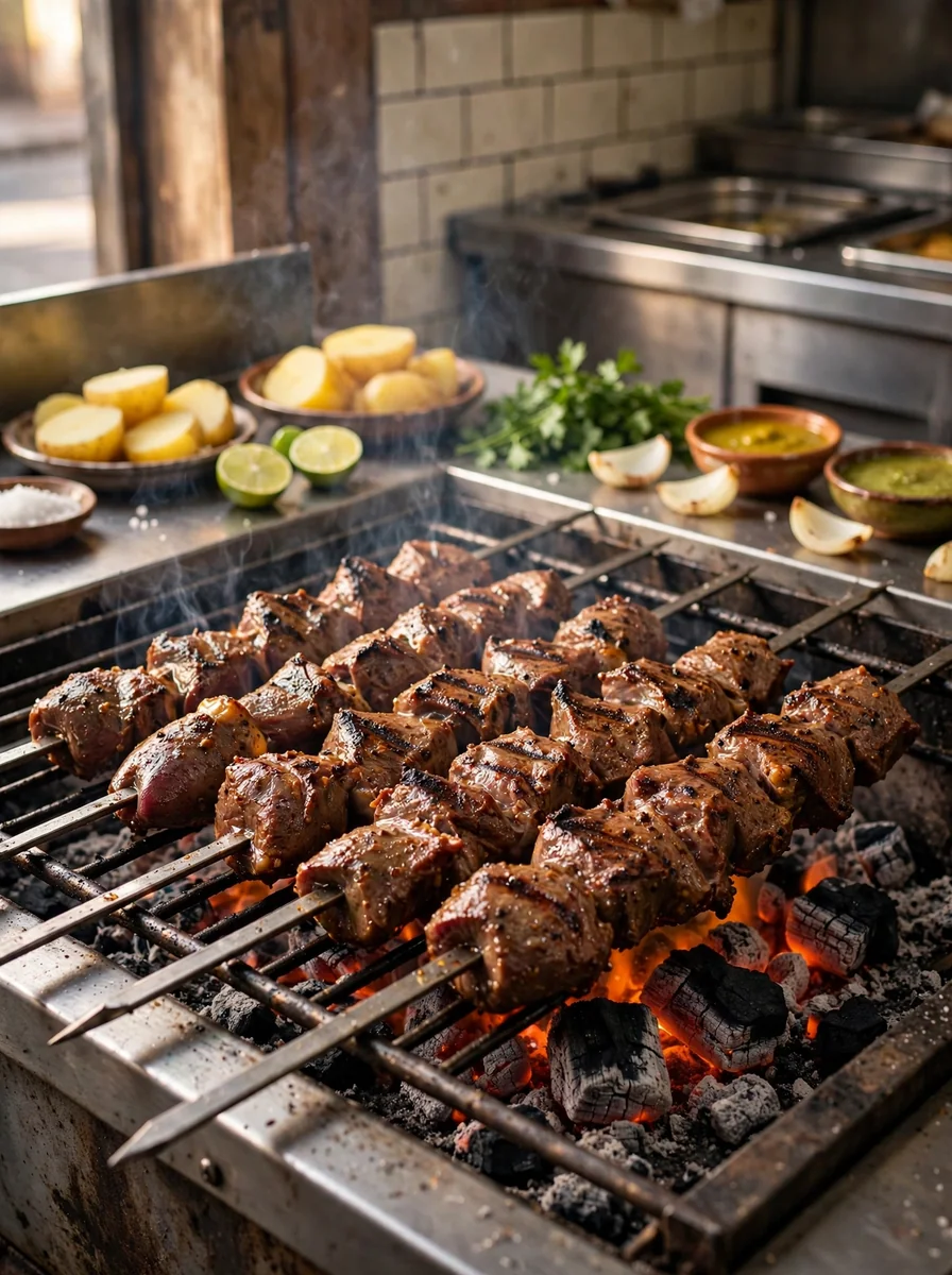 Anticuchos a la brasa