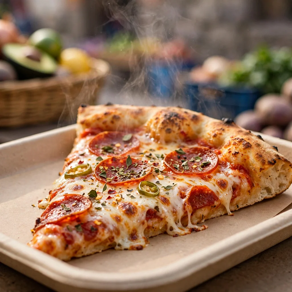 Porción de pizza al corte