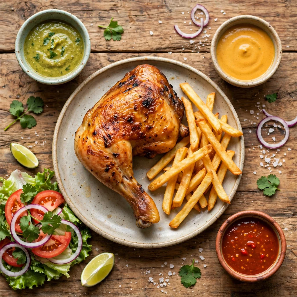 Cuarto de pollo a la brasa