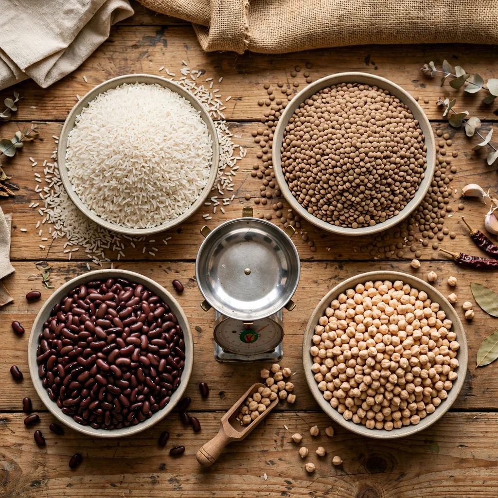 Arroz y menestras por kilo
