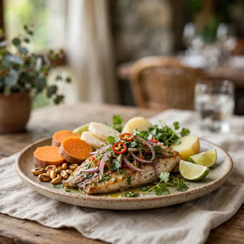 Plato de pescado fresco