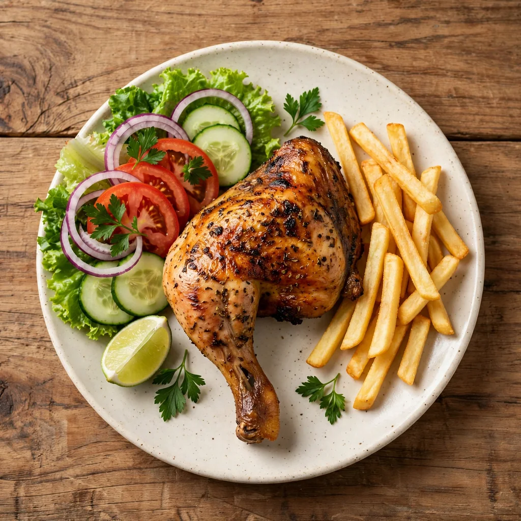 Cuarto de pollo a la brasa