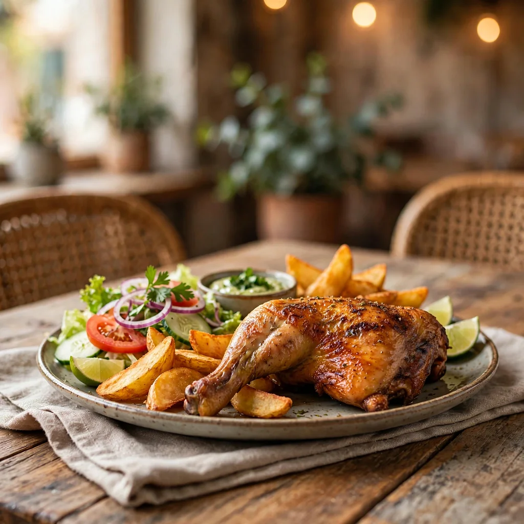 Cuarto de pollo a la brasa