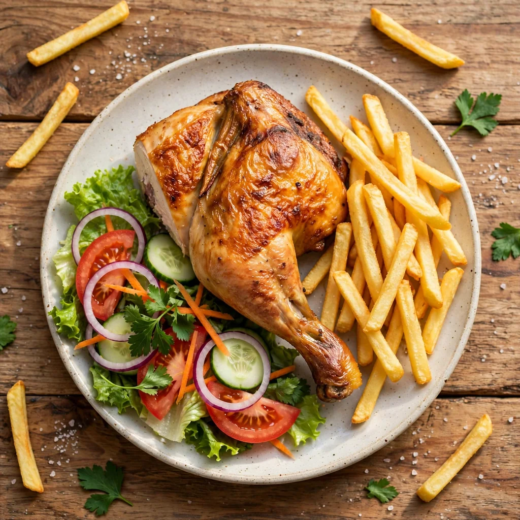 Cuarto de pollo a la brasa